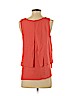 Theory 100% Polyester Orange Sleeveless Blouse Size S - photo 2