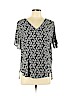H&M 100% Polyester Black Short Sleeve Blouse Size 10 - photo 1