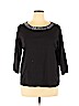 Rafaella 100% Cotton Black Long Sleeve Top Size 1X - photo 1