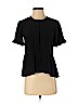Madewell 100% Silk Black Short Sleeve Silk Top Size XXS - photo 1