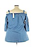 Speed Limit MPH 100% Cotton Blue 3/4 Sleeve Blouse Size 3X - photo 2