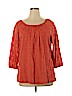 Alia 100% Cotton Orange 3/4 Sleeve Blouse Size 16 - photo 1