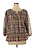 Gloria Vanderbilt 100% Polyester Brown 3/4 Sleeve Blouse Size XL - photo 1