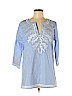 Gretchen Scott Designs 100% Cotton Blue 3/4 Sleeve Blouse Size M - photo 1