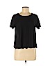 Topshop 100% Polyester Black Short Sleeve Blouse Size 6 - photo 1