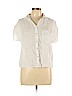Zara 100% Linen White Short Sleeve Button-Down Shirt Size L - photo 1