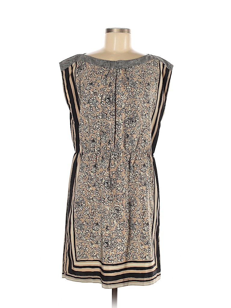 Ann Taylor LOFT 100% Polyester Tan Casual Dress Size M - photo 1