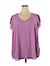 Torrid 100% Polyester Purple Short Sleeve Blouse Size 3X Plus (3) - photo 1