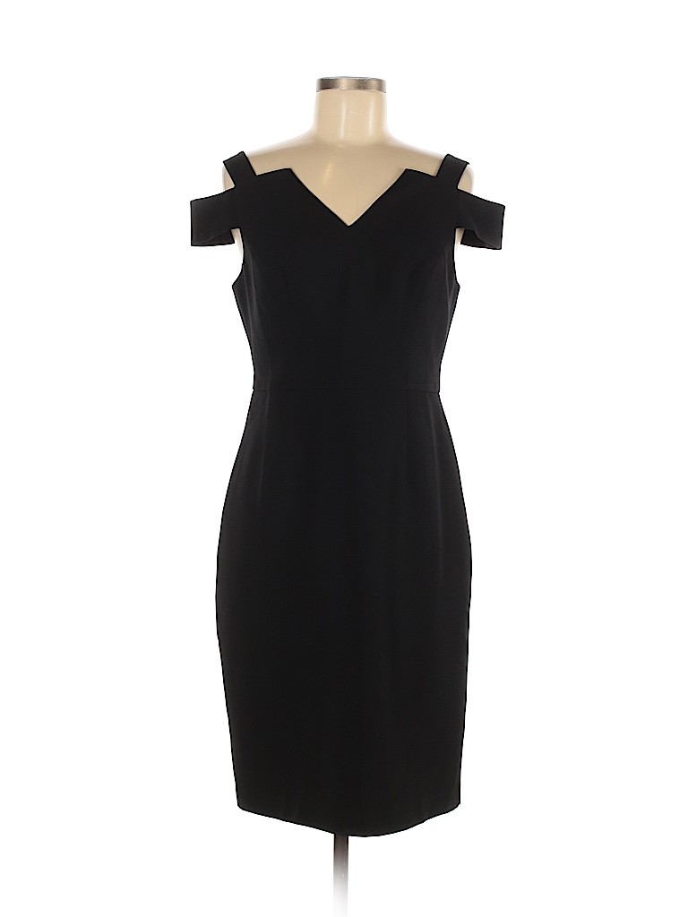 White House Black Market 100% Polyester Black Cocktail Dress Size 6 - photo 1