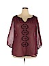 St. John's Bay 100% Polyester Burgundy 3/4 Sleeve Blouse Size 2X - photo 1