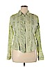 At Last 100% Cotton Green Long Sleeve Button-Down Shirt Size XL - photo 1
