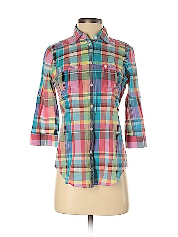 American Eagle Outfitters 3/4 Sleeve Button-Down Shirt (view 1)