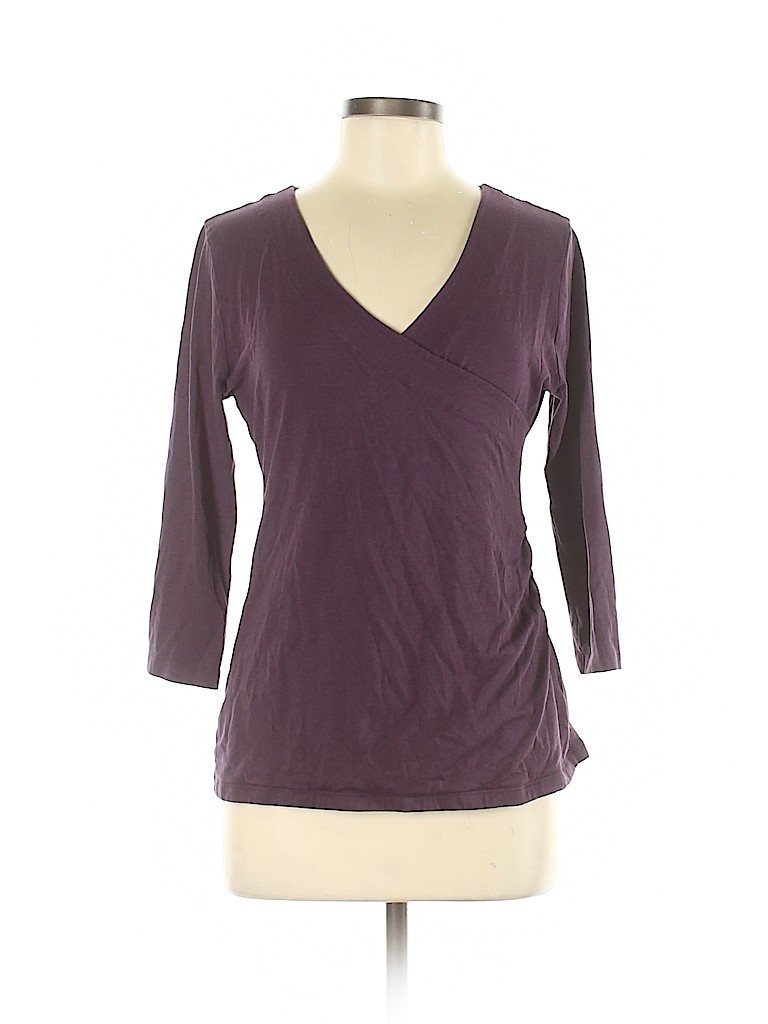 Soft Surroundings 100% Cotton Purple 3/4 Sleeve Top Size M - photo 1