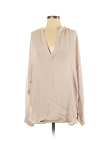 Vince. Long Sleeve Silk Top (view 1)