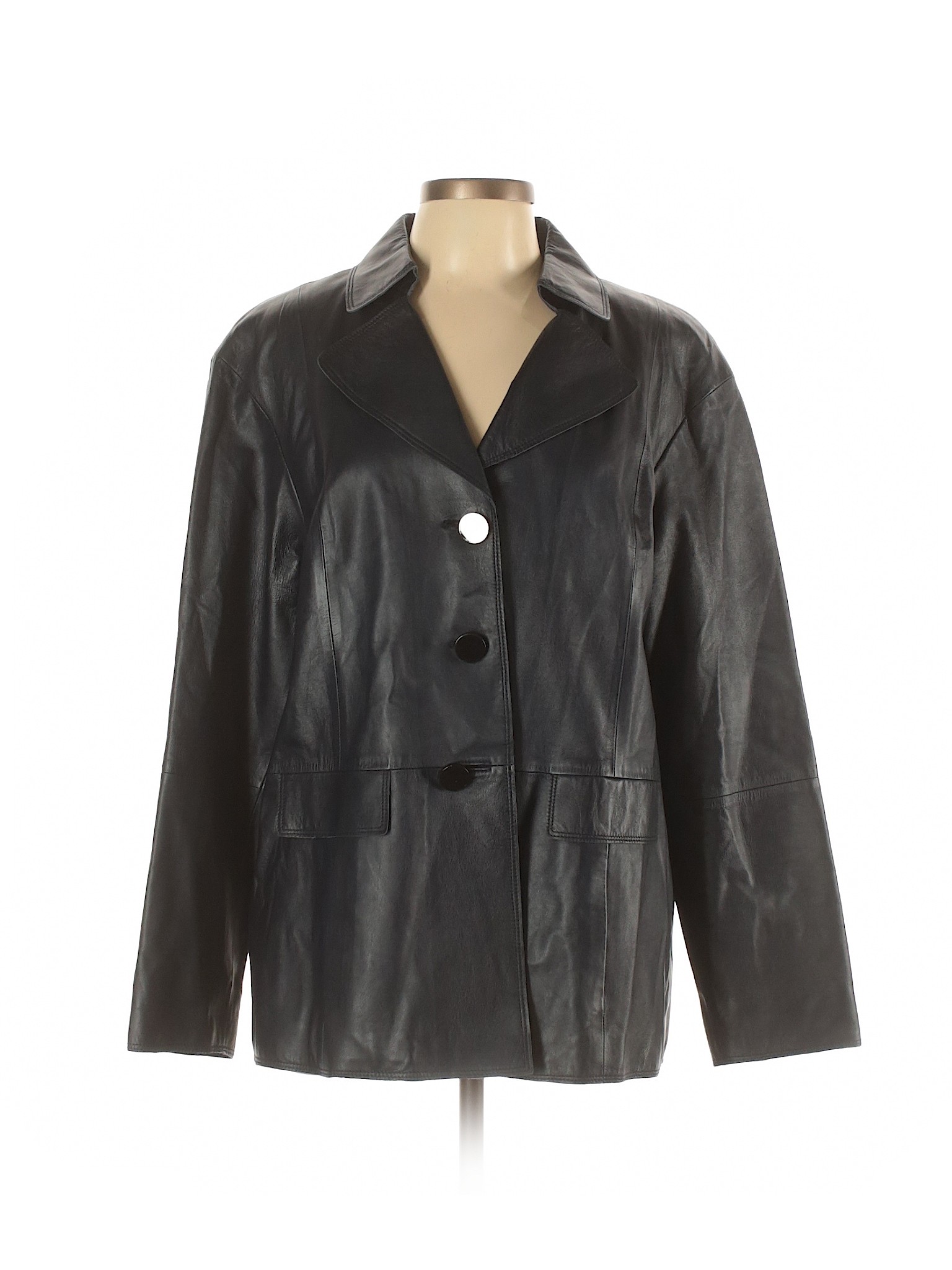 Worth New York Women Black Leather Jacket L | eBay