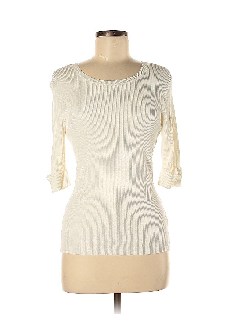 White House Black Market Ivory 3/4 Sleeve T-Shirt Size M - photo 1