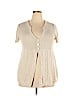 Faded Glory 100% Cotton Tan Cardigan Size 18 - 20 Plus - photo 1