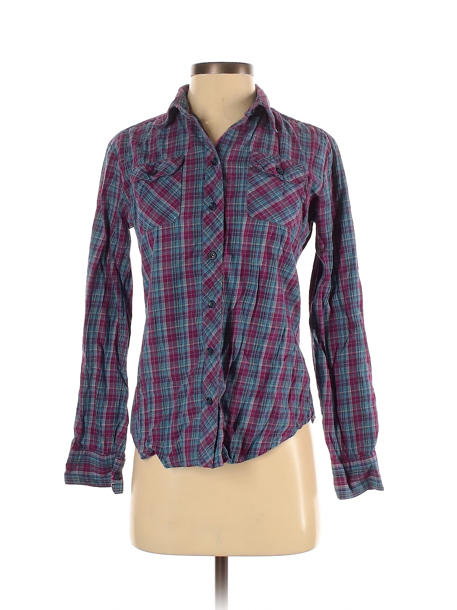BDG Women Purple Long Sleeve Button-Down Shirt S | eBay