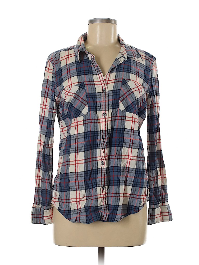 Natural Reflections Blue Long Sleeve Button-Down Shirt Size L - photo 1