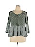Mudd 100% Rayon Green 3/4 Sleeve Blouse Size XL - photo 1