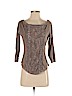 Free People 100% Cotton Brown 3/4 Sleeve Top Size S - photo 1