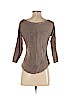 Free People 100% Cotton Brown 3/4 Sleeve Top Size S - photo 2