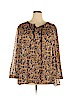 Cj Banks 100% Polyester Tan 3/4 Sleeve Blouse Size 3X - photo 1