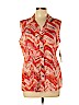 Dana Buchman 100% Polyester Red Sleeveless Button-Down Shirt Size L - photo 1