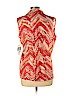 Dana Buchman 100% Polyester Red Sleeveless Button-Down Shirt Size L - photo 2