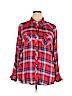 Torrid 100% Rayon Red Long Sleeve Button-Down Shirt Size 2X Plus (2) - photo 1