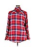 Torrid 100% Rayon Red Long Sleeve Button-Down Shirt Size 2X Plus (2) - photo 2