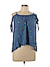One Clothing 100% Rayon Blue Short Sleeve Blouse Size L - photo 1