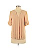 Ann Taylor 100% Polyester Tan Short Sleeve Blouse Size S (petite) - photo 1