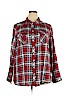 Torrid 100% Cotton Red Long Sleeve Button-Down Shirt Size 3X Plus (3) - photo 1