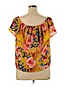 Lily White 100% Polyester Yellow Short Sleeve Blouse Size XL - photo 2