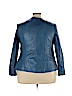 Alfani 100% Polyester Blue Faux Leather Jacket Size 3X - photo 2