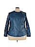 Alfani 100% Polyester Blue Faux Leather Jacket Size 3X - photo 1