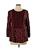 Lucky Brand 100% Rayon Burgundy Long Sleeve Blouse Size L - photo 1