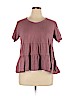 Left of Center 100% Cotton Pink Short Sleeve Top Size 1X - photo 1