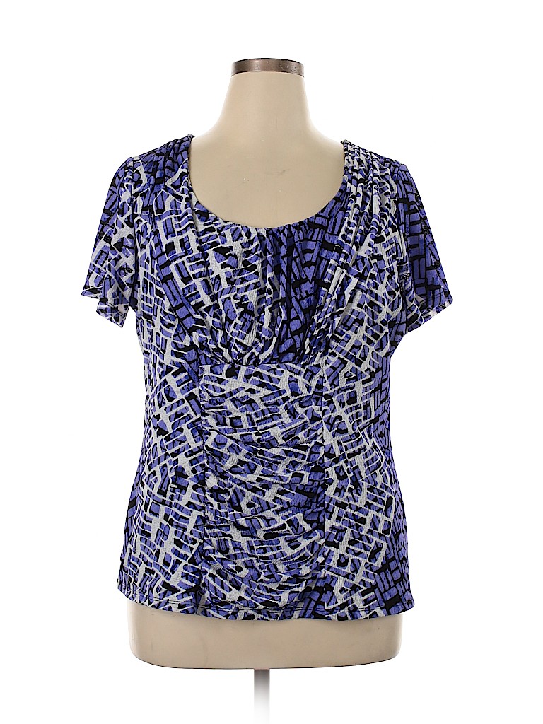 Alfani Purple Short Sleeve Top Size 2X - photo 1