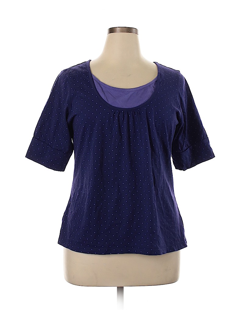 Venezia 100% Cotton Purple Short Sleeve Top Size 18 - 20 Plus - photo 1