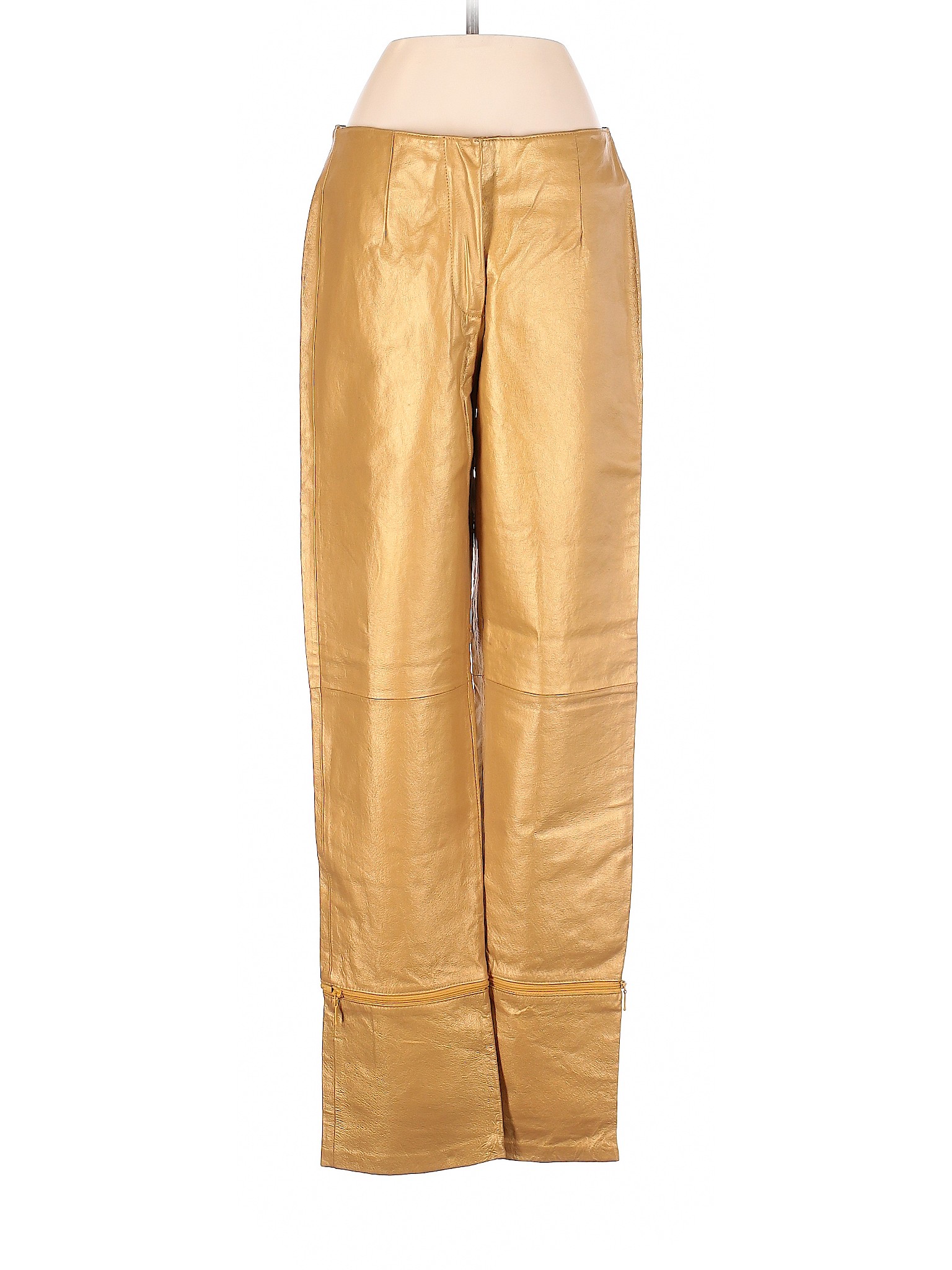 yellow leather pants