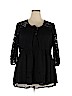 Eyeshadow 100% Polyester Black 3/4 Sleeve Top Size 2X - photo 1