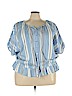 Lee 100% Cotton Blue Short Sleeve Blouse Size 3X - photo 1