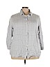 Ava & Viv 100% Rayon Gray Long Sleeve Button-Down Shirt Size 3X - photo 1