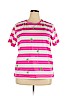 The Quacker Factory 100% Cotton Pink Short Sleeve T-Shirt Size 2X - photo 1