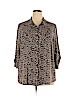 Peck & Peck Brown 3/4 Sleeve Top Size 2X - photo 1