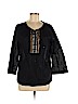 Wonder 100% Cotton Black 3/4 Sleeve Blouse Size M - photo 1