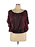 Guess 100% Polyester Burgundy Short Sleeve Top Size XL - photo 1