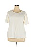 Charter Club 100% Polyester White Short Sleeve Blouse Size 1X - photo 1